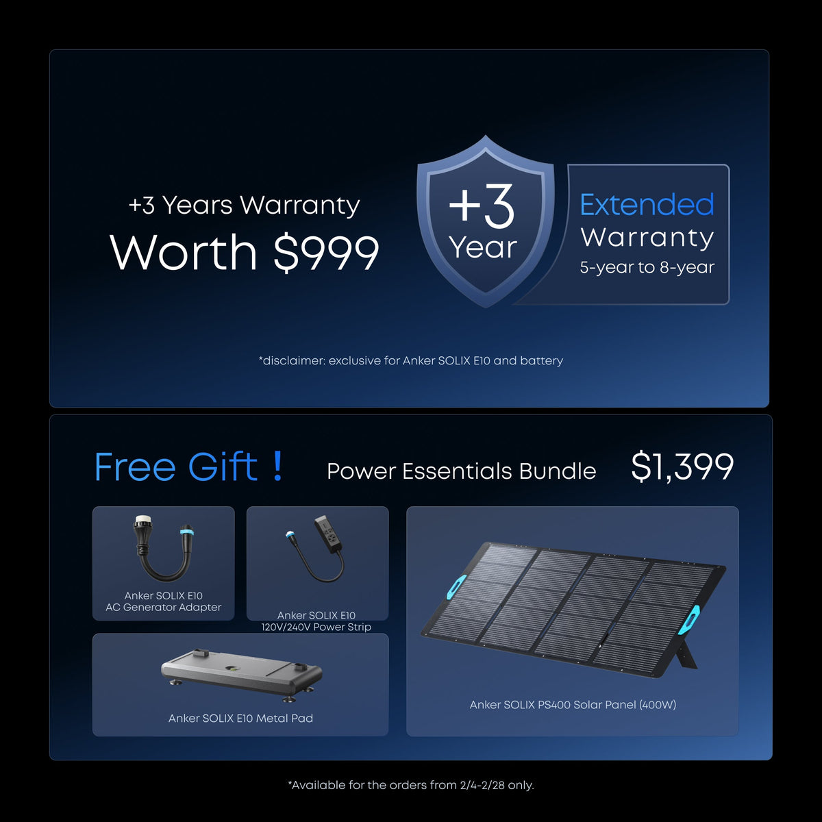 Anker B17E114A E10 Automatic Backup Kit | 12kWh LiFePO4 Battery | 10-30kW Turbo Output | Smart Grid & Storm-Guard