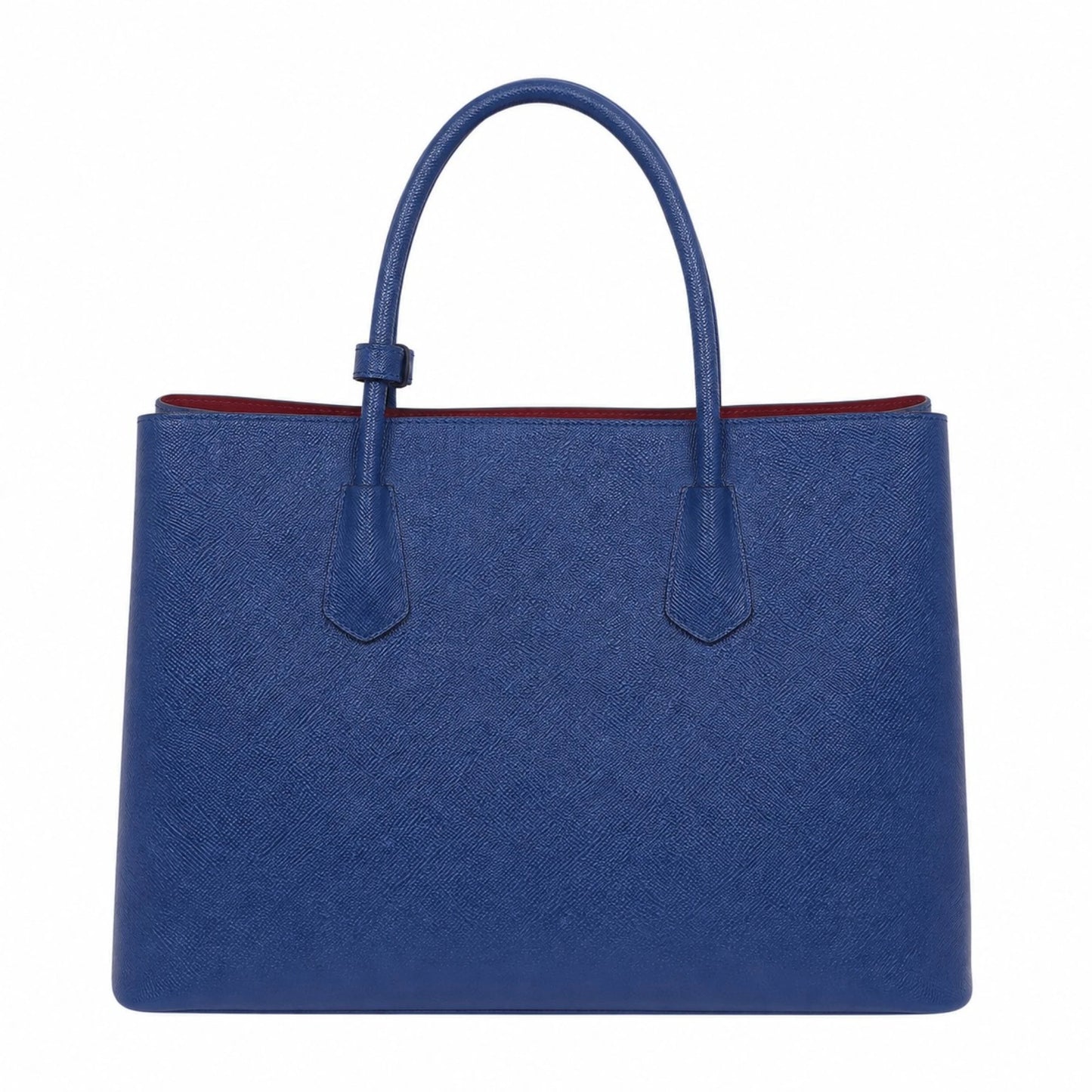 Blue Leather Shoulder Tote Handbag