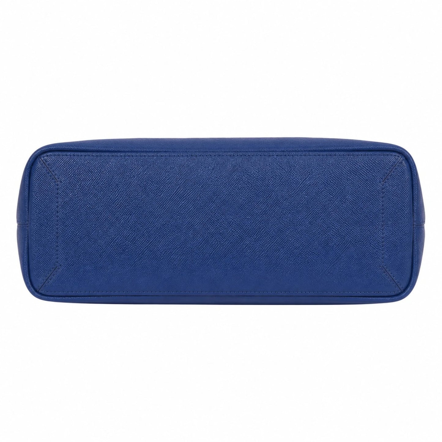 Blue Leather Shoulder Tote Handbag
