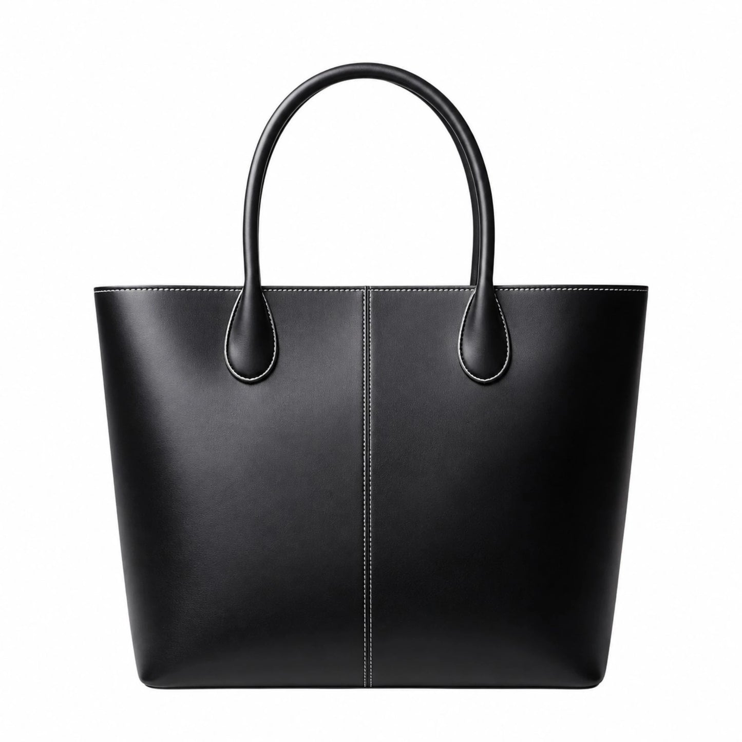 Women's Black Leather Tote Handbag