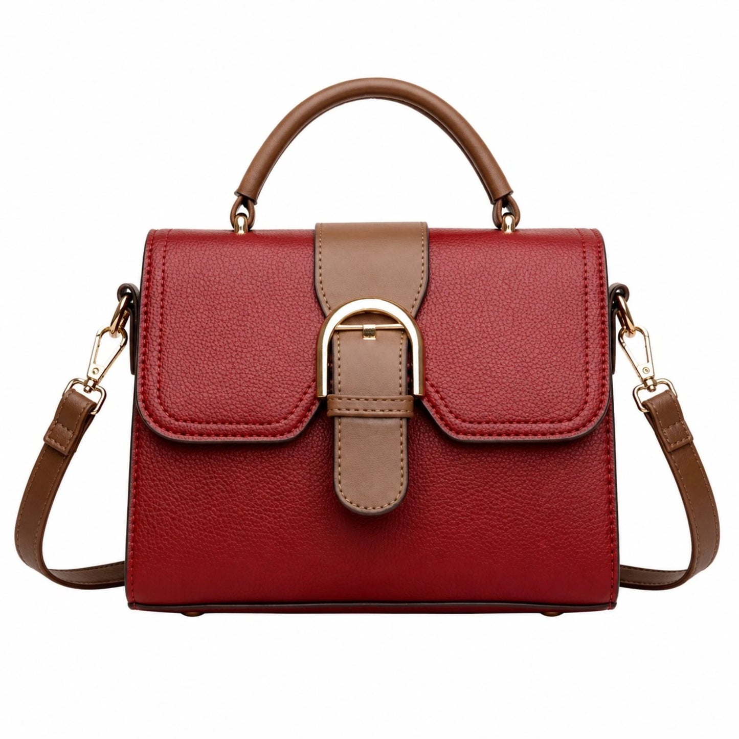 Women's Red Top Handle Shoulder Bag