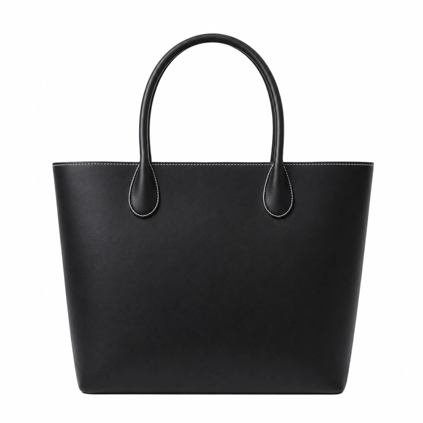 Women's Black Leather Tote Handbag