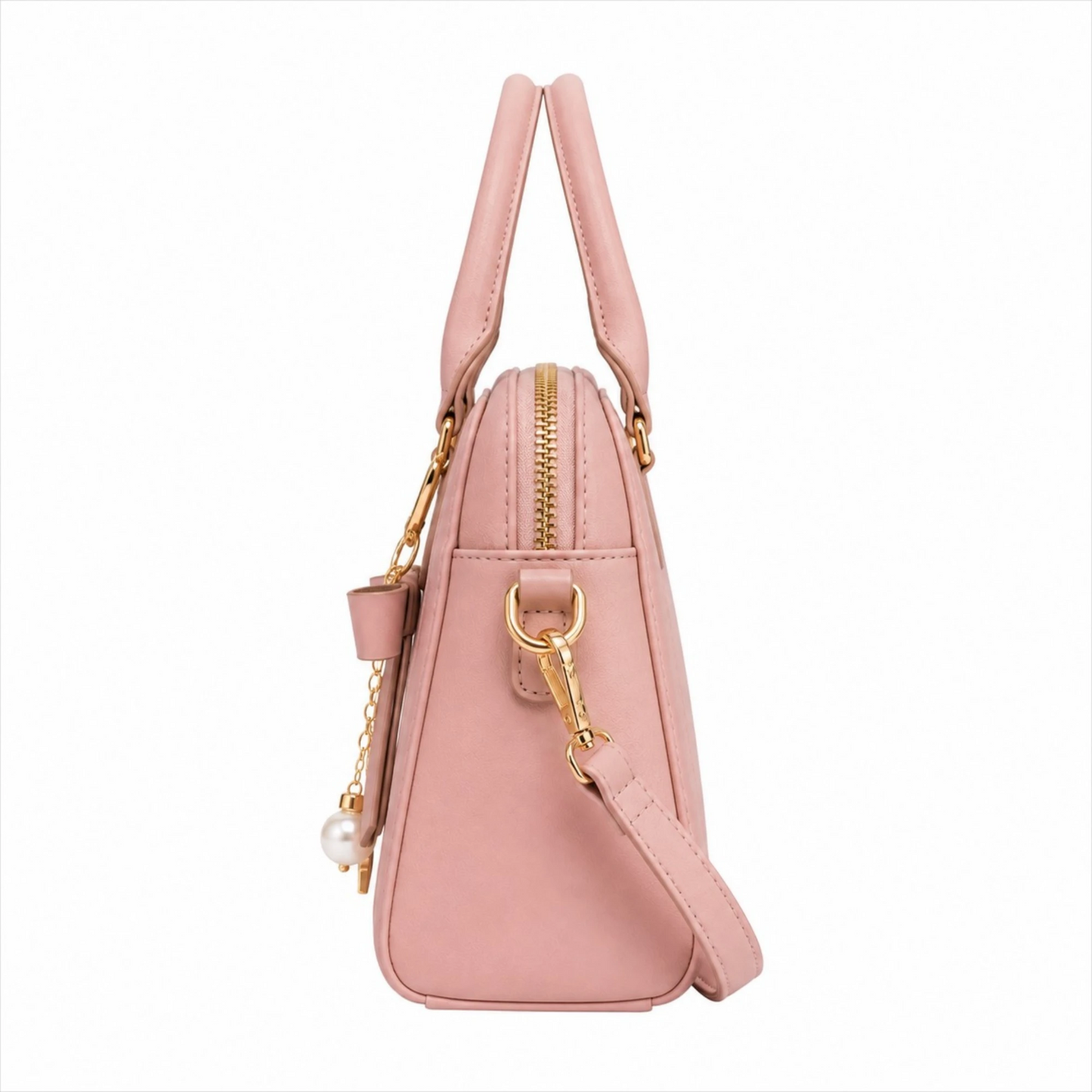 Women's Pink Top Handle Shoulder Handbag