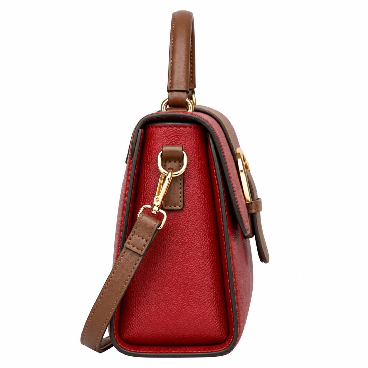 Women's Red Top Handle Shoulder Bag
