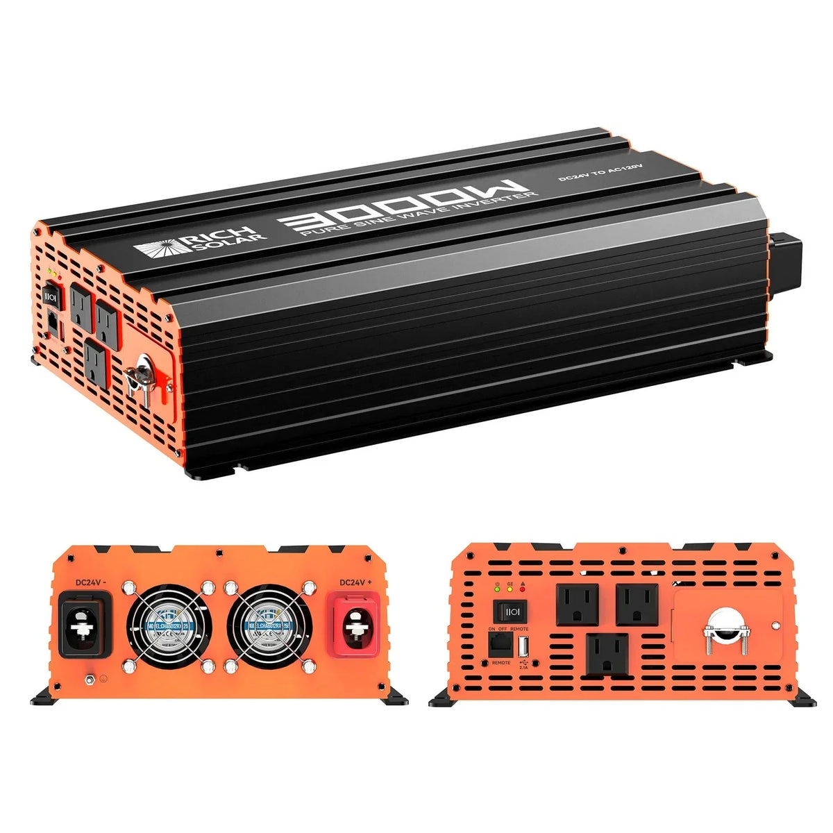 Rich Solar NOVA PURE MAX 3K 3000 Watt 24V Industrial Pure Sine Wave Inverter